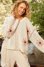 Load image into Gallery viewer, POL V-Neck Floral Pattern Chenille Sweater