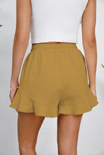 Load image into Gallery viewer, Full Size Drawstring Ruffle Hem Shorts