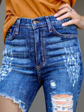 Load image into Gallery viewer, Raw Hem Distressed Bootcut Jeans