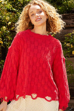 Load image into Gallery viewer, POL Checkered Distressed Edge Sweater