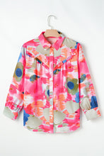 Load image into Gallery viewer, Abstract Print Collared Neck Long Sleeve Shirt