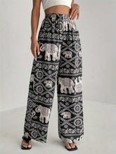 Load image into Gallery viewer, Printed Wide Leg Elastic Waist Pants