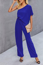 Load image into Gallery viewer, Single Shoulder Short Sleeve Jumpsuit