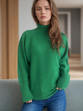 Load image into Gallery viewer, Turtleneck Raglan Sleeve Sweater