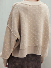 Load image into Gallery viewer, Slit Round Neck Long Sleeve Sweater