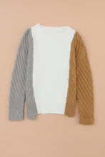 Load image into Gallery viewer, Color Block Textured Drop Shoulder Sweater