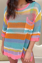 Load image into Gallery viewer, Openwork Round Neck Dropped Shoulder Knit Cover-Up