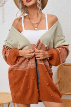 Load image into Gallery viewer, Pompom Color Block Open Front Cardigan