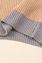 Load image into Gallery viewer, Color Block Round Neck Drop Shoulder Sweater