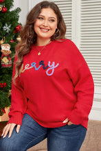 Load image into Gallery viewer, Plus Size MERRY Round Neck Long Sleeve Sweater