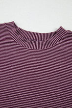 Load image into Gallery viewer, Corded Knit Mock Neck Short Sleeve T Shirt