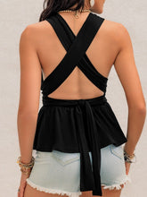 Load image into Gallery viewer, Tied Backless Peplum Top