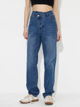 Load image into Gallery viewer, Asymmetric Waist Jeans with Pockets