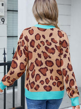 Load image into Gallery viewer, Leopard Round Neck Long Sleeve Sweater
