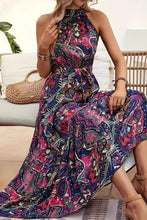 Load image into Gallery viewer, Tied Slit Floral Sleeveless Dress