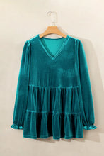 Load image into Gallery viewer, Peplum V-Neck Flounce Sleeve Blouse