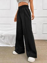 Load image into Gallery viewer, Honey Drawstring Elastic Waist Wide Leg Pants