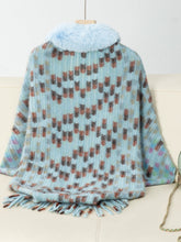 Load image into Gallery viewer, Fringe Fuzzy Open Front Poncho