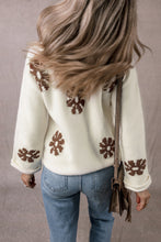 Load image into Gallery viewer, Flower Round Neck Long Sleeve Sweater