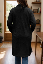 Load image into Gallery viewer, Full Size One Button Long Sleeve Longline Plush Coat