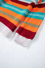 Load image into Gallery viewer, Contrast Striped Round Neck Long Sleeve Sweater
