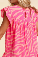 Load image into Gallery viewer, Ruffled Printed Cap Sleeve Mini Dress