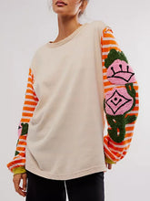 Load image into Gallery viewer, Striped Round Neck Long Sleeve Sweatshirt