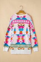 Load image into Gallery viewer, Geometric V-Neck Long Sleeve Sweater