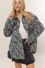 Load image into Gallery viewer, HYFVE Zebra Print Snap Down Long Sleeve Shacket
