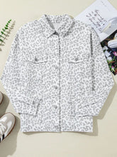 Load image into Gallery viewer, Leopard Button Up Long Sleeve Denim Jacket