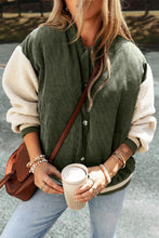 Load image into Gallery viewer, Contrast Baseball Collar Snap Down Long Sleeve Jacket