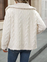 Load image into Gallery viewer, Fuzzy Texture Button Up Collared Neck Coat