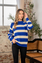 Load image into Gallery viewer, Sew In Love Full Size Contrast Striped Round Neck Sweater