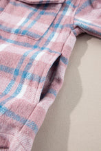 Load image into Gallery viewer, Plaid Collared Neck Flap Pockets Shacket