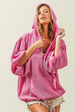 Load image into Gallery viewer, BiBi Waffle-Knit Half Zip Hooded Top