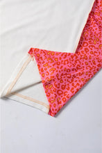 Load image into Gallery viewer, Exposed Seam Leopard Color Block Round Neck Top