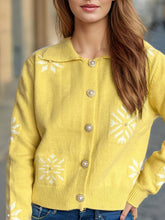 Load image into Gallery viewer, Pearl Trim Collared Neck Long Sleeve Cardigan