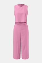 Load image into Gallery viewer, Round Neck Top and Wide Leg Pants Set