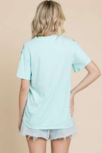 Load image into Gallery viewer, Culture Code Round Neck Crisscross Short Sleeve T-Shirt