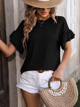 Load image into Gallery viewer, Ruffled Round Neck Short Sleeve Top