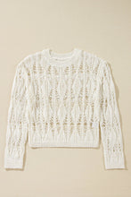 Load image into Gallery viewer, Cutout Round Neck Long Sleeve Knit Cover Up