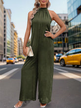 Load image into Gallery viewer, Tied Grecian Wide Leg Jumpsuit