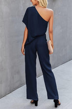 Load image into Gallery viewer, Single Shoulder Short Sleeve Jumpsuit