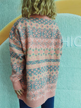 Load image into Gallery viewer, Geometric Round Neck Dropped Shoulder Sweater