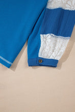 Load image into Gallery viewer, Lace Patchwork Sleeve Stitching V Neck Top