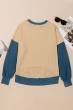 Load image into Gallery viewer, Contrast Round Neck Long Sleeve Sweatshirt