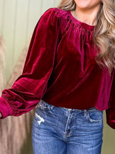 Load image into Gallery viewer, Ruched Round Neck Long Sleeve Blouse