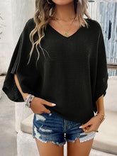 Load image into Gallery viewer, V-Neck Batwing Sleeve Knit Top