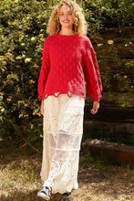 Load image into Gallery viewer, POL Checkered Distressed Edge Sweater