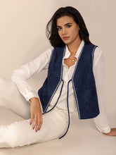 Load image into Gallery viewer, Tied Contrast Trim Vest